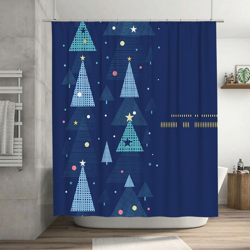 

Tu Shower Curtain Botanical Nature Leaf Pattern Forest Backdrop Teal Blue Waterproof Fabric Decor Vintage Farmhouse Style W60H190(CM)-1 Pcs