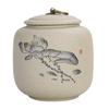 Light Luxury Coarse Pottery Tea Tank Storage Tank Ceramic Large Japanese Moisture-proof Sealed Tank Household Black Tea Green Tea Pu'er Tea Tank