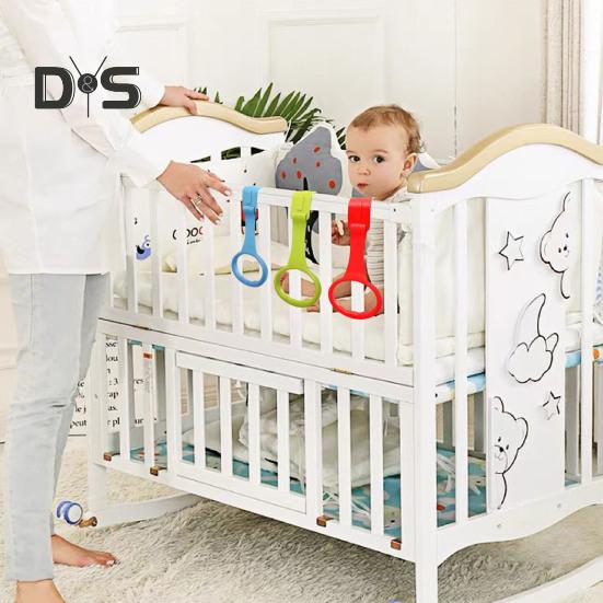 4Pcs Baby Pull-Up Ring Toddlers Walking Helper Practice Exercises Assistant Tool Stand-Up Rings Universal Infant Crib Playpen Hanging Ring