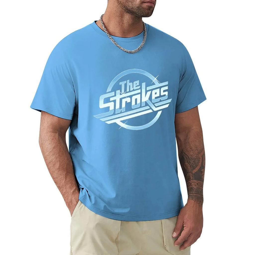 Men Cotton T Shirt Summer Tops The Strokes T Shirt Men Indie Rock Band T-shirt Bigger Size Homme Black T-shirt Drop Shipping