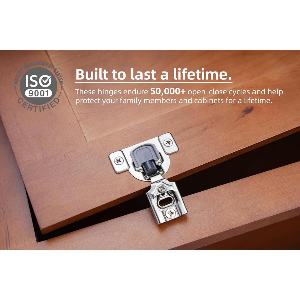 1-2 inch Overlay Soft Close Hinges for Kitchen Cabinet Hinges Satin Nickel Hidden Hinges Stainless Steel