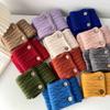 Damen Kleiner Schal Einfache Mode Einfarbig Warm Nackenschutz Mehrfarbig Knopf Gestrickter Schal
