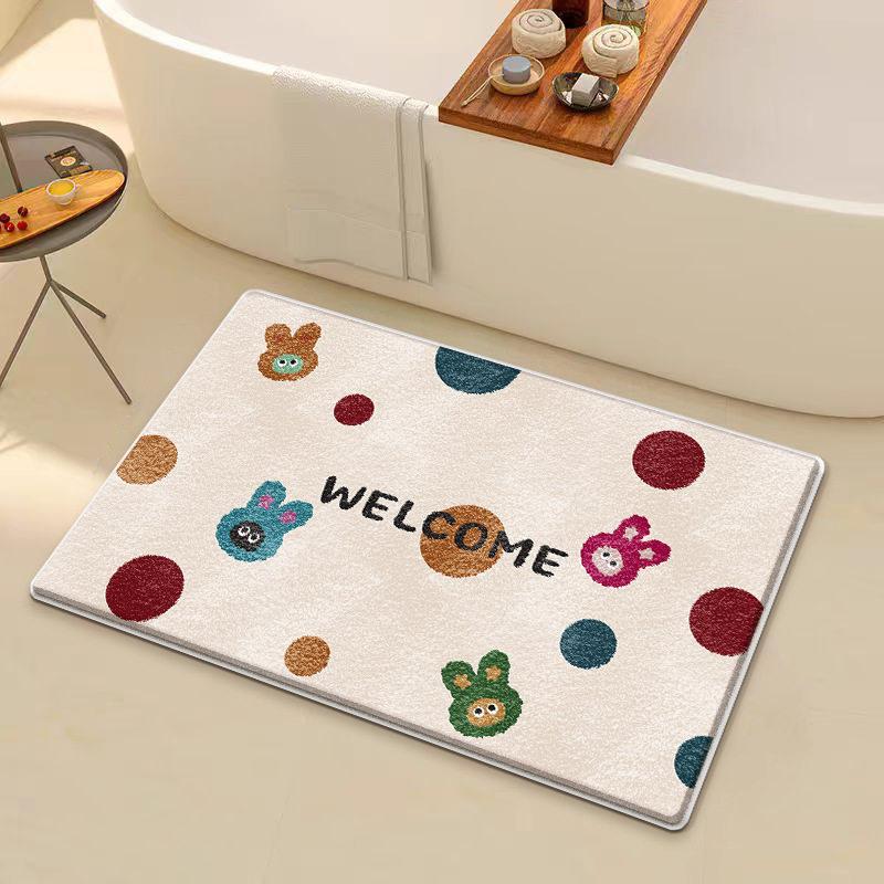 Princess please be happy floor mat cartoon imitation velvet bathroom absorbent toilet wear-resistant door mat