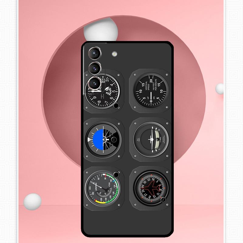 Flight Instruments Case For Samsung Galaxy S22 S23 S24 Ultra Note 20 10 S8 S9 S10 Plus S21 S20 FE Soft Cover