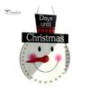 Christmas Atmosphere Ornament Countdown Calendar, Reusable Days Until Door Hanging Sign, Home Indoor Xmas Vintage Round Wreath Hanger for Holiday Wall