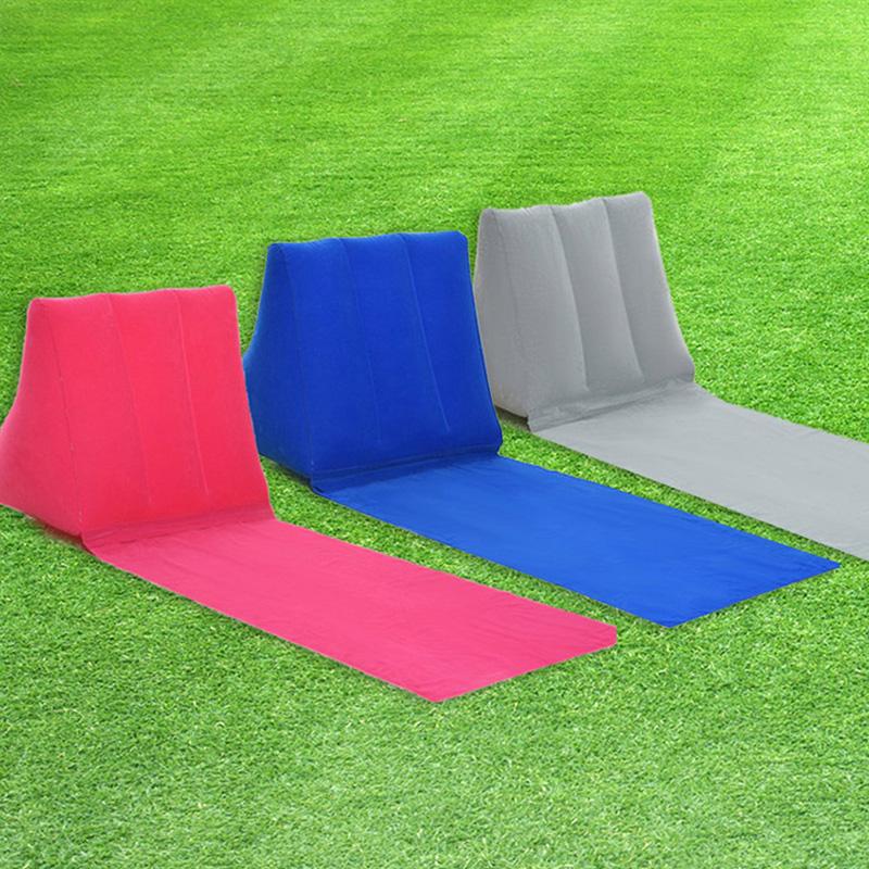 Inflatable Wedge Pillow With Mat Pvc Flocking Travel Portable Back Support Triangle Cushion Beach Pillow