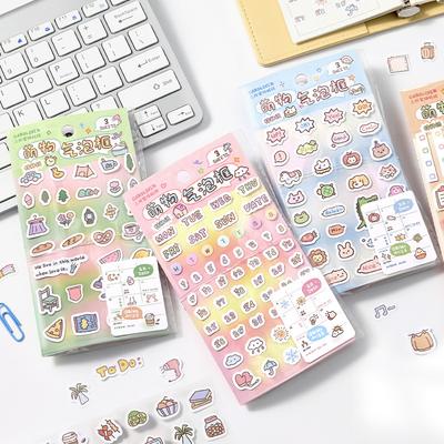 Korean Style Scrapbook Stickers Adorable Comic Character Stickers for DIY Decor Journal Scrapbook 3-Fold Themed Decorative Set