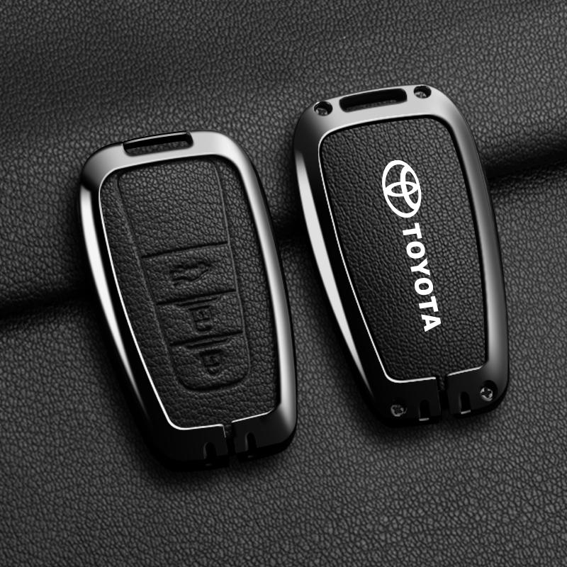 Zinc Alloy Car Key Case Full Cover Shell for Toyota Prius Camry Corolla CHR C-HR RAV4 Land Cruiser Prado Keychain Accessories