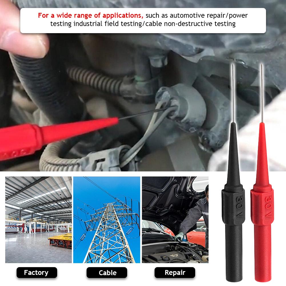 30V Car Tip Test Probes Diagnostic Tools Auto Multimeter Test Leads Mechanical Tools Extention Piercing Needle Tip Probes Tools