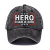 ZHero Charlie Kirkt Washed Cotton Hat Men's Printed Vintage Old Soft Top Baseball Cap