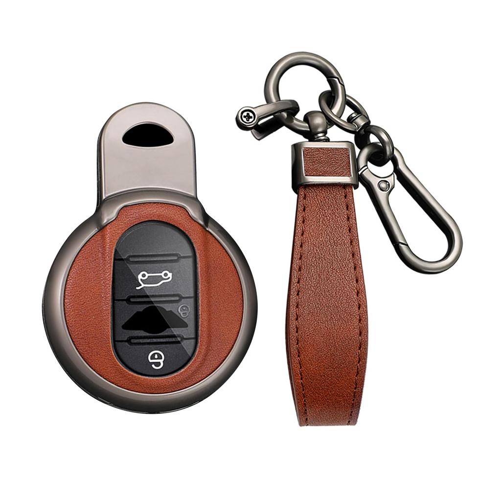 [KUNIO] Mini Key Case Smart Keychain Zinc Alloy PVC Leather For Mini Cooper Cooper S Crossover Countryma Clubman F Series F54 F55 F56 F57 F60 201