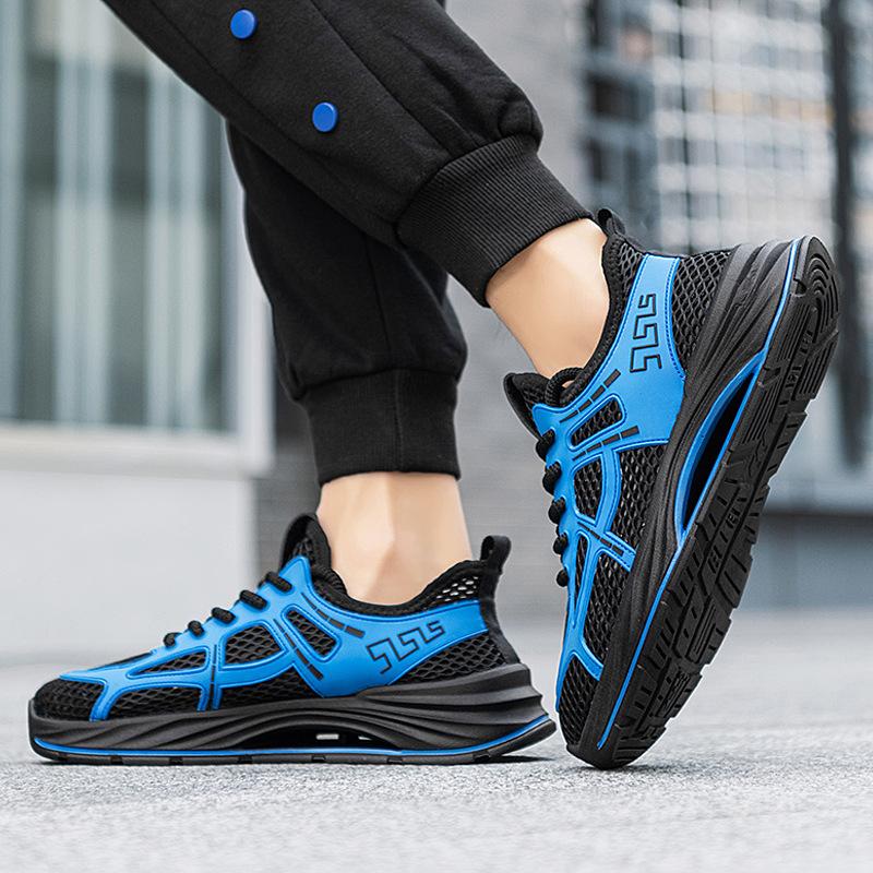 Men's shoes 2025 summer new men's outdoor wading mesh casual shoes thick sole elastic shock cushioning lightweight sports shoes