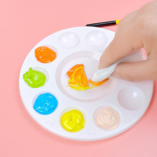2 Stück 17CM Farbpalette 11 Vertiefungen Rund Antihaftbeschichtet Leicht zu Reinigen Kind Erwachsener Schüler Handwerk DIY Aquarell Mischen Öl Acryl