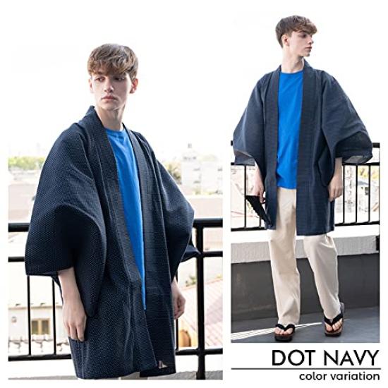 Denim Haori Yukata Yukata Punkt Marineblau S 8(acht)