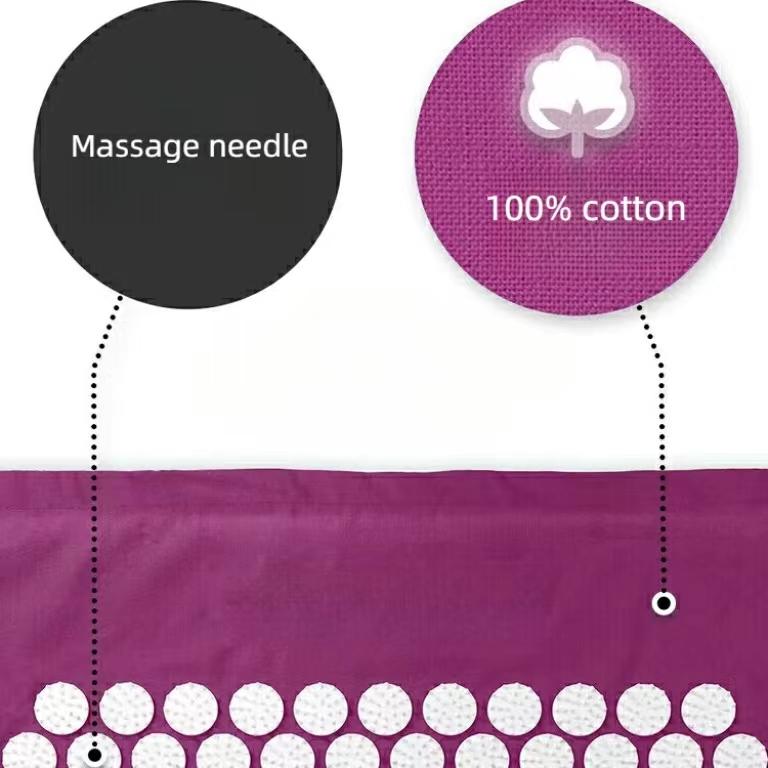 Covoraș de acupunctură pentru masaj 3 în 1 cu rolă pentru spate și gât