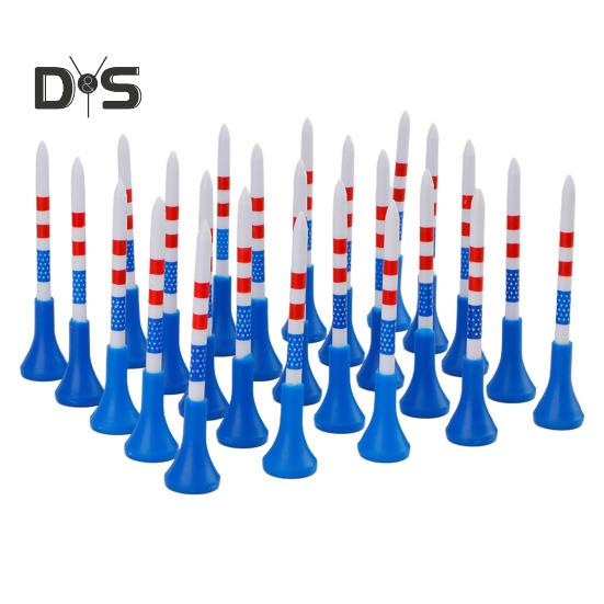 10/20/50 Pcs Golf Tees Unbreakable Plastic Golf Tees Reduces Friction Side Spin Golf Accessories USA Flag Pattern Long Golf Tees Bulk