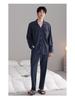 Men's Autumn Cotton Pajama Set - Cardigan, Long Sleeve Top & Pants, Casual High-End Home Wear