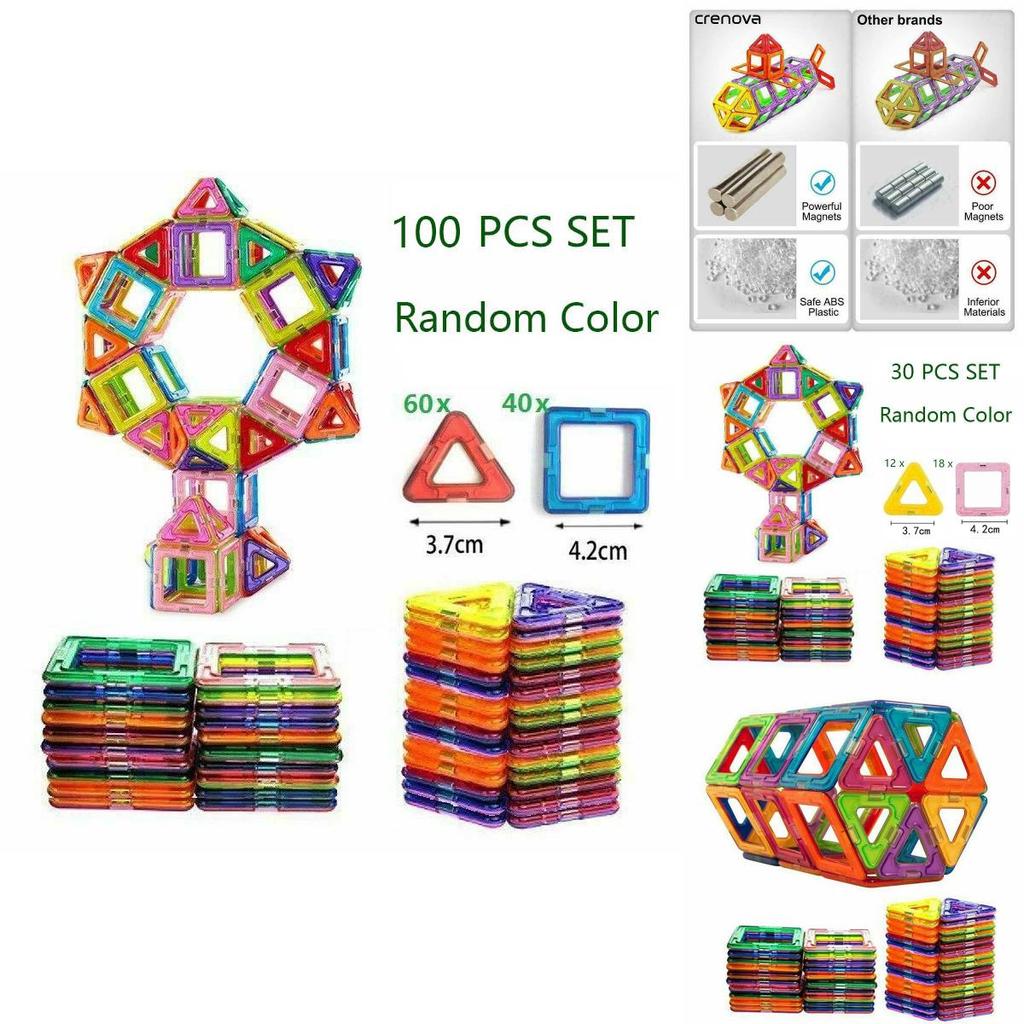 Educational Magnetic Blocks Building Kit Featuring Durable Nontoxic Plastic And Bright Multicolor Design