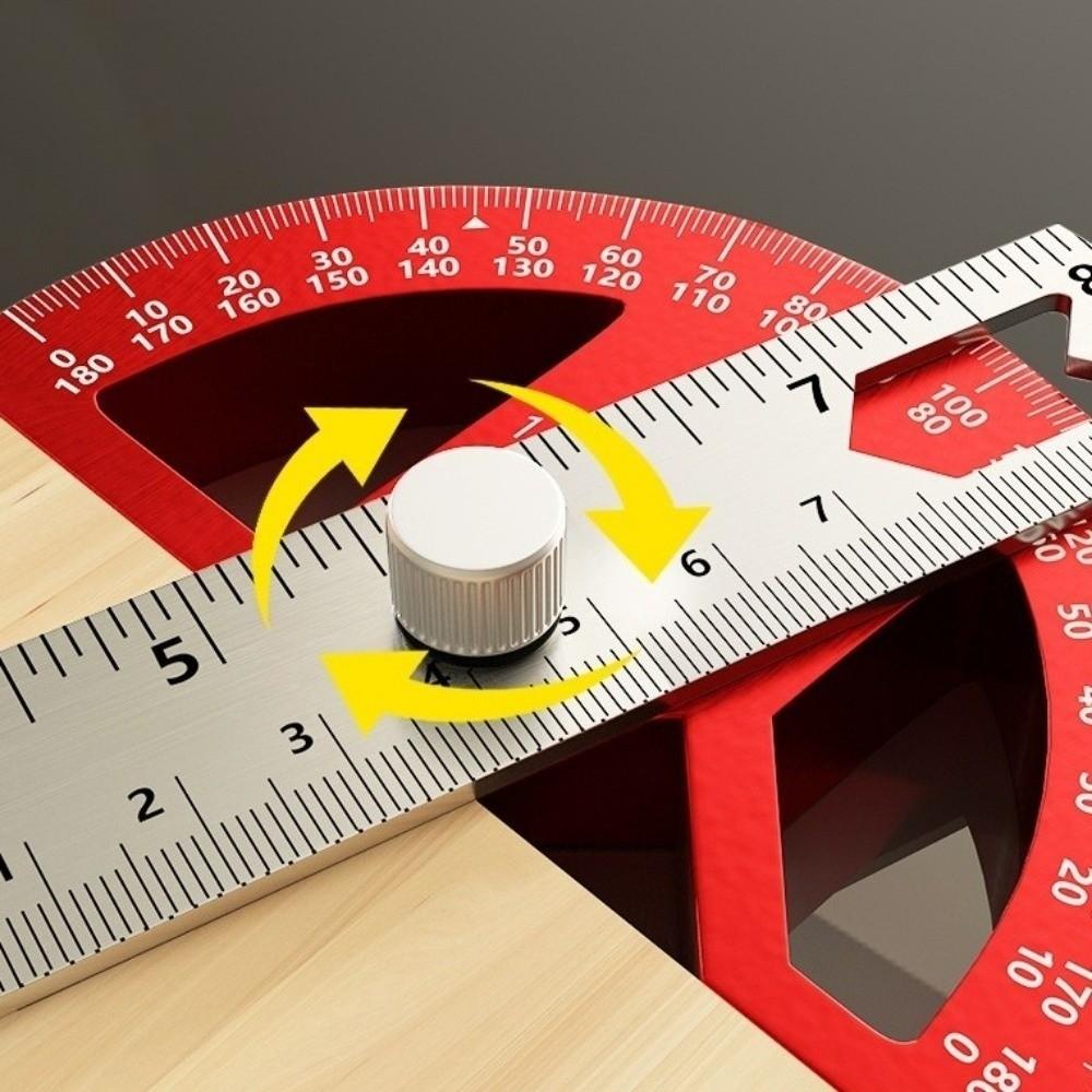 Multi-functional Angle Ruler Adjustable Inch & Metric Measuring Ruler Woodworking Right Angle Try Square Handyman Use