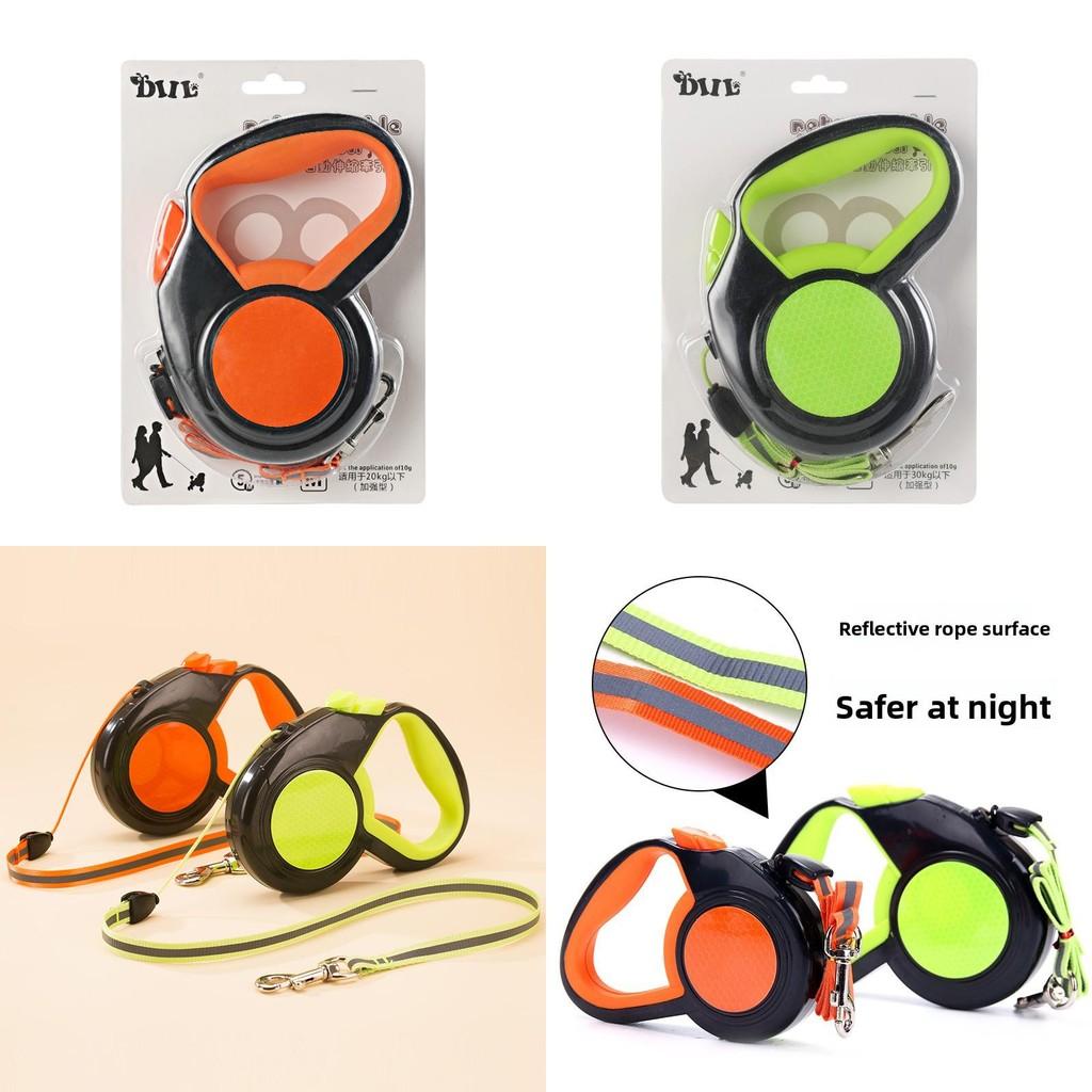 Pet Retractable Traction Rope Nylon Reflective Dog Lead For Walking And Training