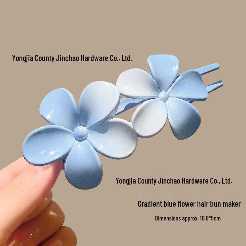 Korean Style Elegant Floral Hair Clip for Women - Bun and Side Clip Hairpin Accessories Approx. 11cm