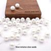 Boucles d'oreilles en argent imitation perle S925 – Design unique en forme de haricot rond pour femme