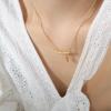 Baroque Bamboo Pendant Necklace In 18K Gold Titanium Steel - Retro Hong Kong Style, Versatile Sweet Girl Jewelry.