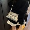 Spring and Summer High-end Handbag Bag Women's New Fashion Pleated Versatile Shoulder Bag Crossbody Small Square Bag