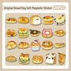 20-Pack Cute Bread Dog Magnetic Refrigerator Stickers - Soft, Cartoon-Style, Waterproof Graffiti Magnets