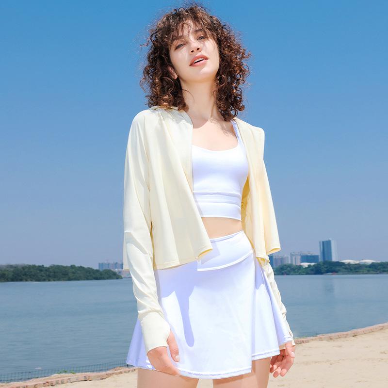 

Женская худи с защитой от солнца UPF50+ из ледяного шелка - Летняя куртка с длинным рукавом для занятий спортом на открытом воздухе, защита от УФ-лучей One Size