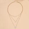 1pc Women'S Simple Multilayer Star Love Water Drop Rhinestone Pendant Necklace Clavicle Chain Jewelry For Women