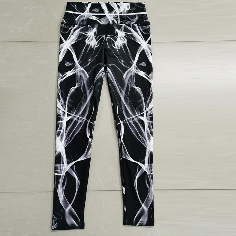 New Nude Yoga Pants Digital Printing Women High Waisted Hip Lifting Running Tight Stretchy Small Legs Sports Fitness Pants