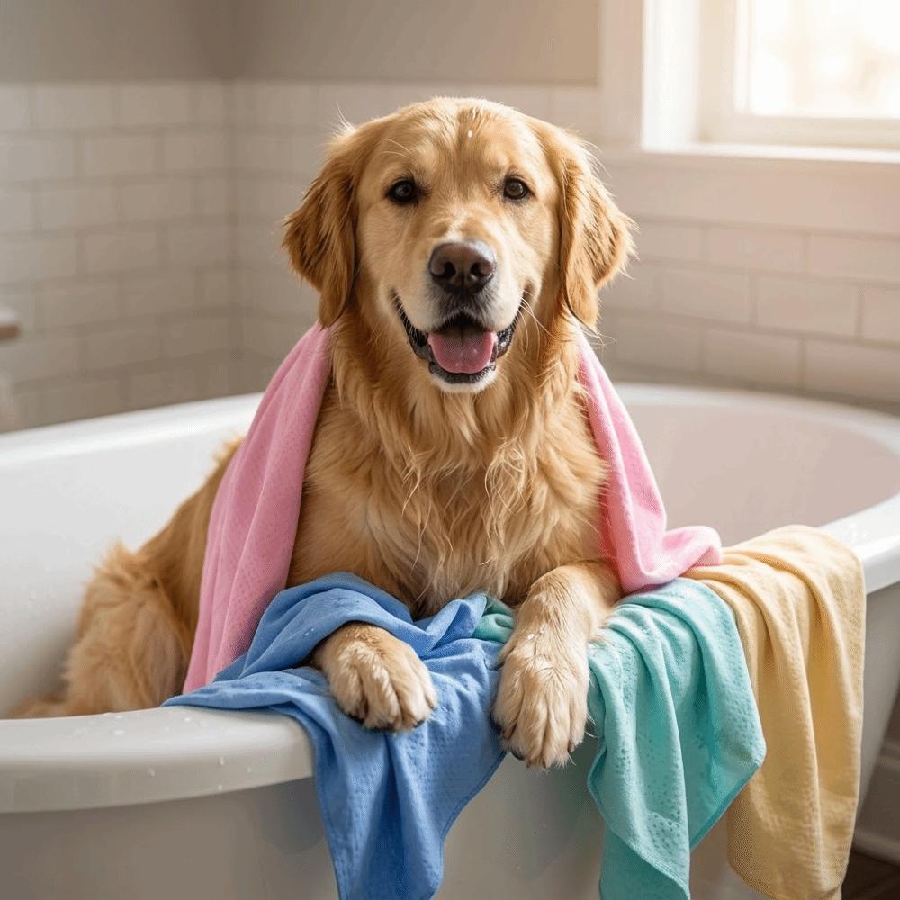 

Deerskin Fabric Dog Bath Towel Soft Texture Absorbent Pet Towel Pet Towel Bath Time Use розовый