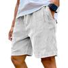 Pánské retro manšestrové ležérní šortky se šněrováním a vyšívaným logem
