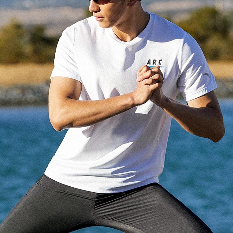 Anta Woven Quick-Dry Breathable Running Fitness T-Shirt Men Tops White 152225105-1