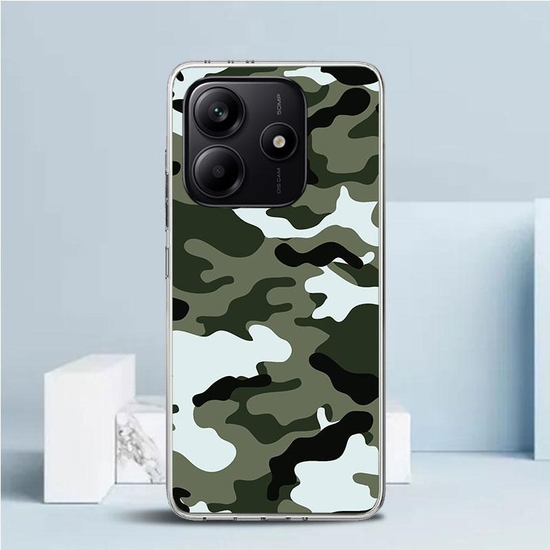 Camouflage Military Soft Cover for Xiaomi Redmi Note 15 14 13 12 Pro Plus Phone Case 14S 11S 11T 11E 10S 10 4G Pattern Shell Red