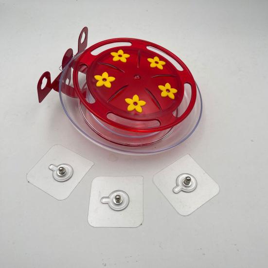 Okenní krmítko pro kolibříky se silnými přísavkami, snadno se čistí a doplňuje, nepropustné plastové krmítko pro ptáky s 5 krmnými otvory pro milovníky ptáků