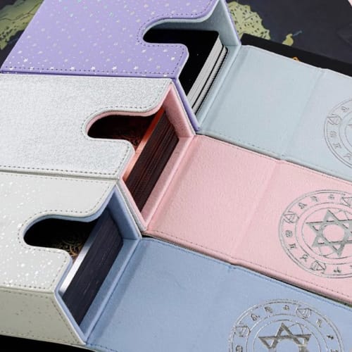 LXJLXD Tarot Card Case, Waterproof PU Construction Tarot Card Storage Box for Collectors Tarot Box Container