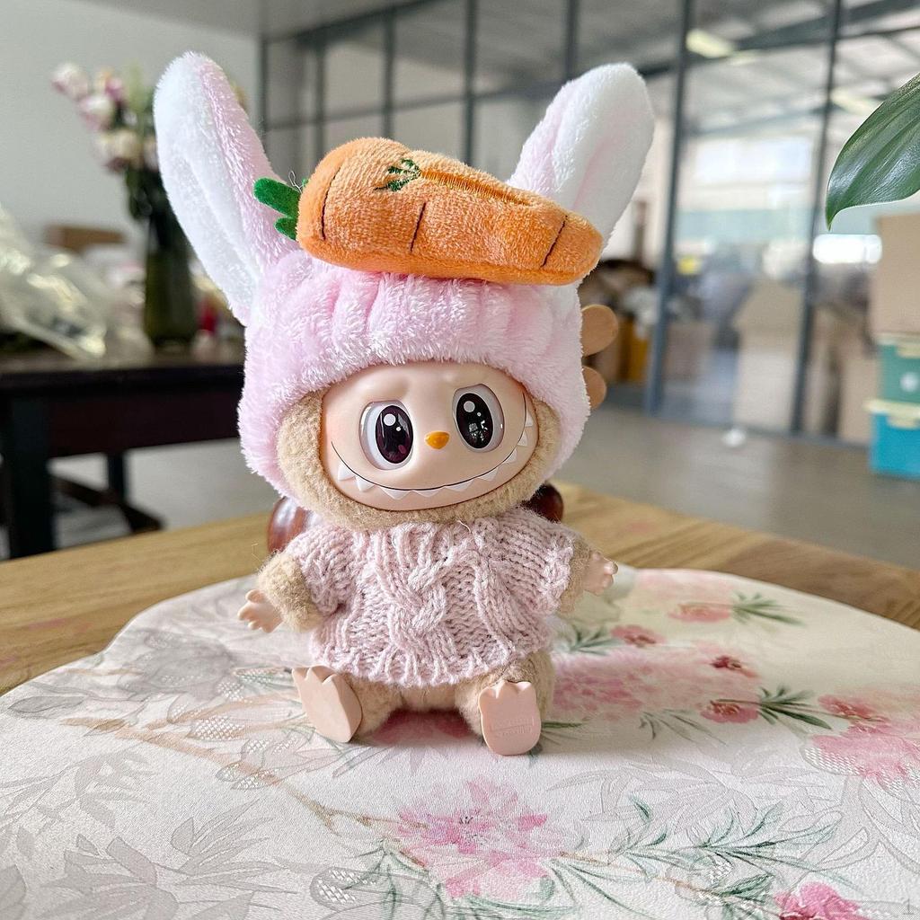 15cm-17cm Doll Apparel for Plush Toys with Sweater And Carrot Headband