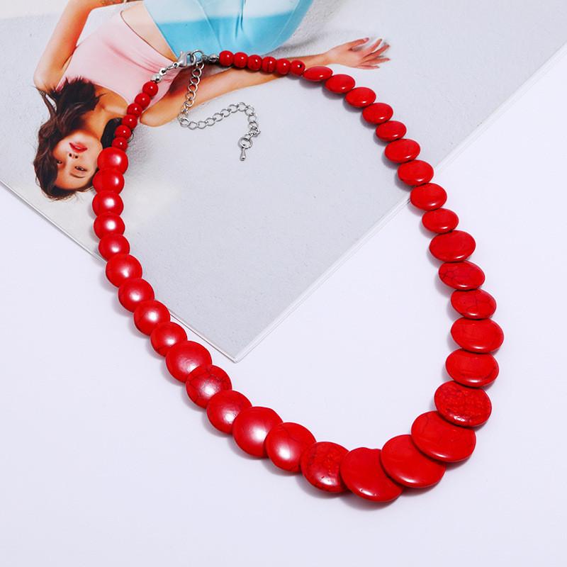 

Богемное геометрическое ожерелье с искусственной бирюзой, длинное эффектное для женщин RedGloss