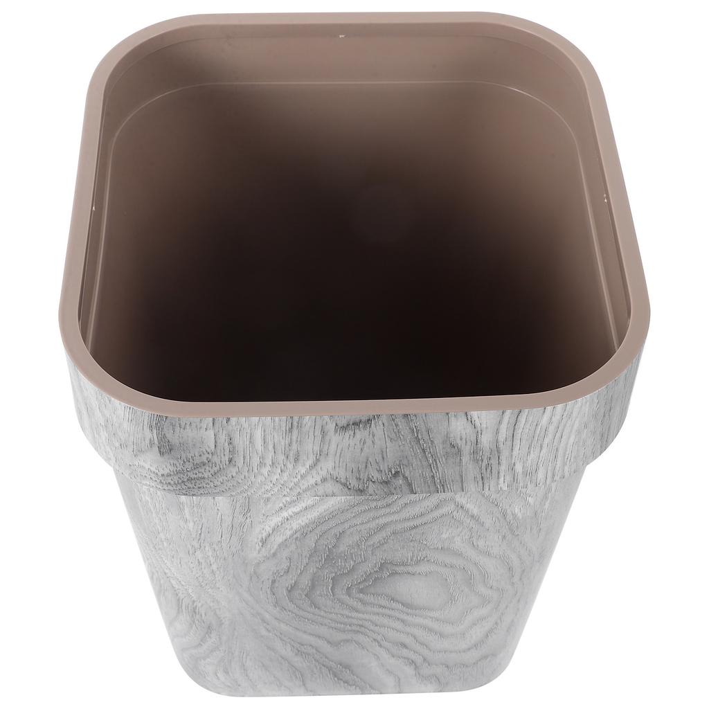 Wood Grain Trash Can Environmental Protection PP Home Living Room Bedroom Kitchen Garbage Bin Wastebasket Container