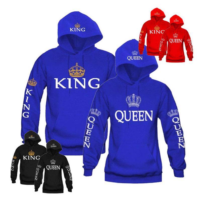 

Свитер с капюшоном и длинными рукавами с принтом king-S красный