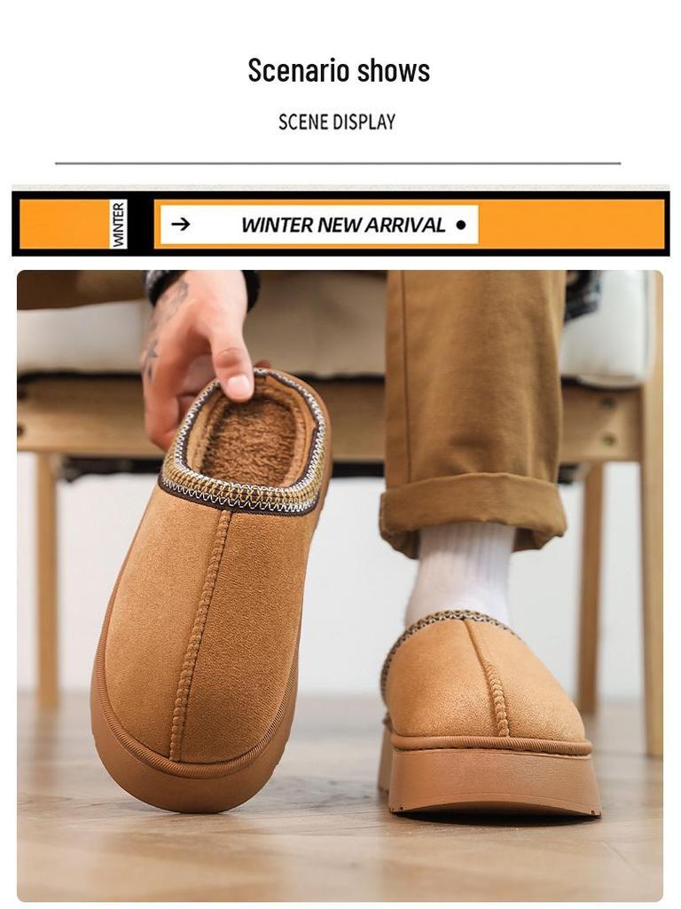 2025 Autumn/Winter Indoor Thick-Soled Furry Cotton Slippers for Men & Women