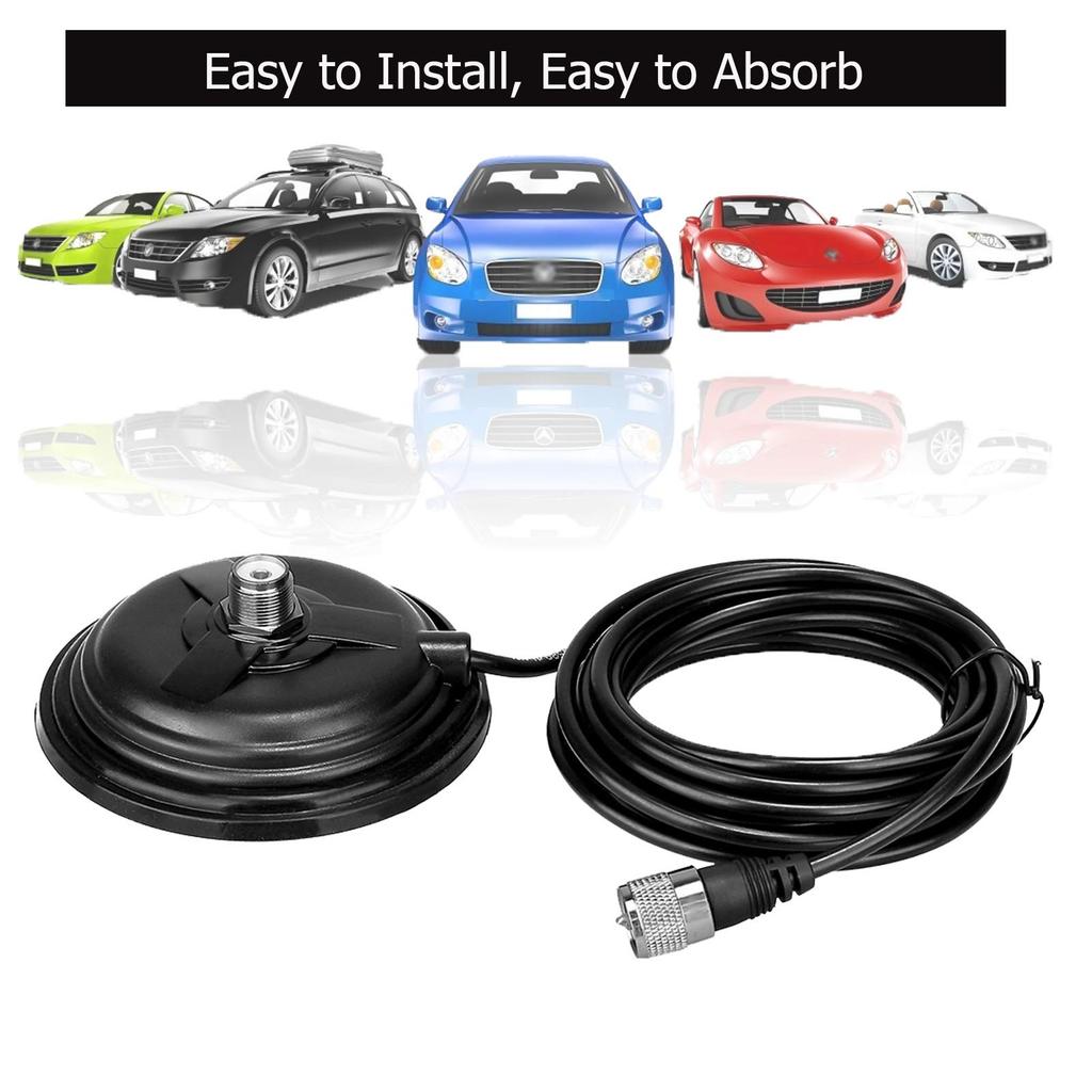 CA35 Antenna Install Magnetic Base with 4m Coaxial Cable UHF Male Connector Magnetic Antenne Mount UHF Female Connector for Car