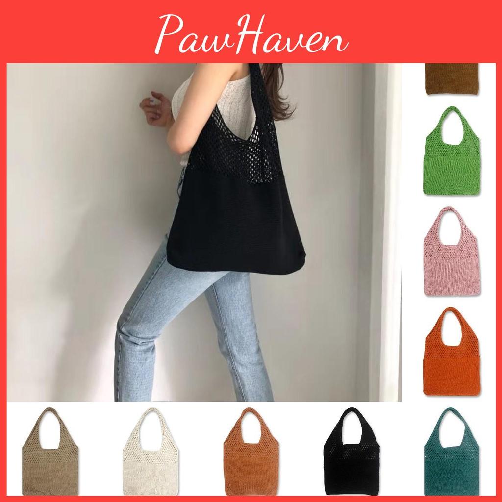 Large Capacity Knitted Shoulder Bag Tote Shopping Handbags Women Travel Gift