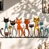Geometric Cat Metal Wall Ornament Modern for Living Room, Entryway