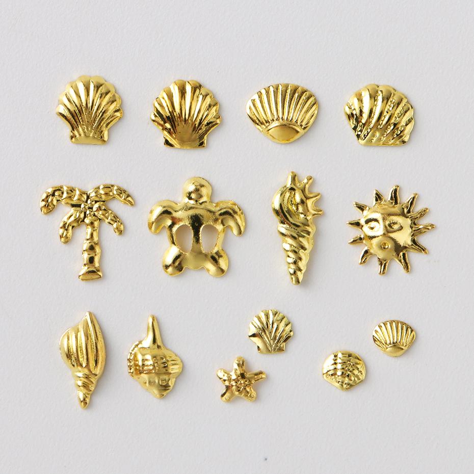 Xiaomi 1 Bottle Ocean Nail Charms Metal Golden Silvery Starfish, Seashells, Conches, Coconut trees Nail Art DIY Accessories Decoration