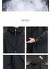 Men's Winter Hooded Mid-Length Down Jacket, Faux Two-Piece Windbreaker, Trendy Thickened Plus-Size Coat