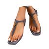 New Fashion Flat Sandals Summer Outdoor Beach Vacation Leisure Shoes Comfortable Flip Flops Slide Sandals With Metal Sandalias