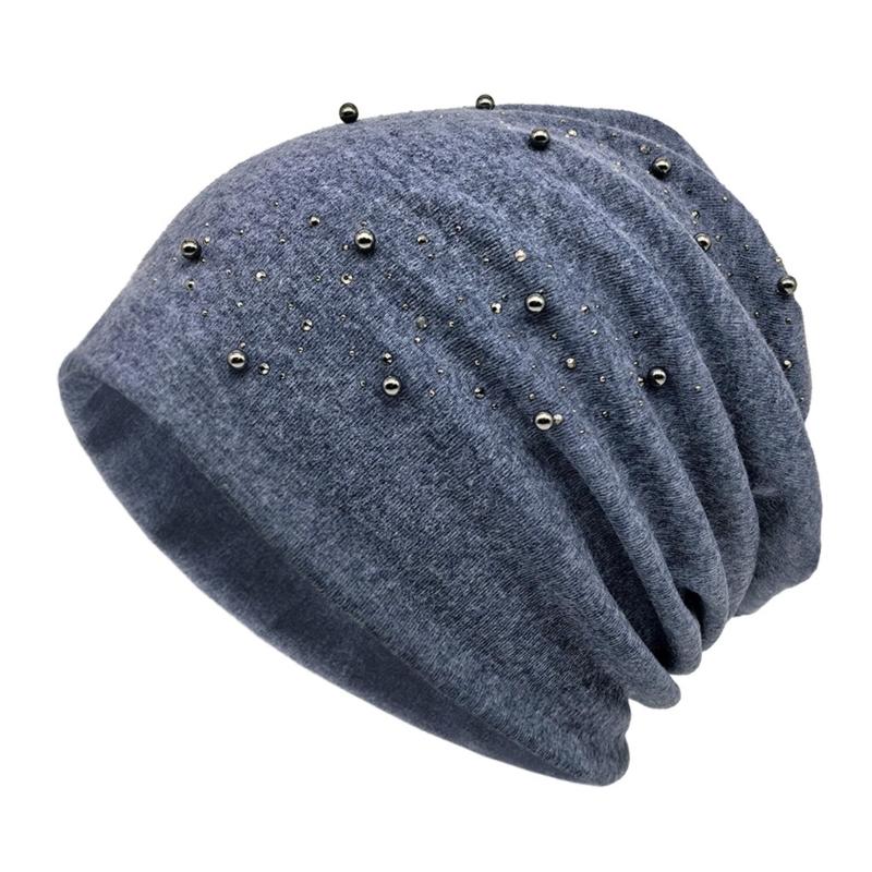 

Faux Pearls Decorated Women s Beanies Cap Polyester Winter Hat Comfortable Elastic Fit For Daily Commute And Leisure